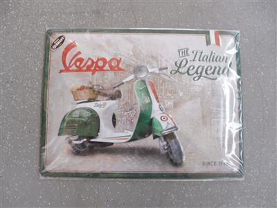 Werbeschild "Vespa The Italian Legend", - Motorová vozidla a technika