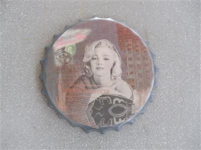 Kronkorken-Blechschild "Marilyn Monroe", - Motorová vozidla a technika