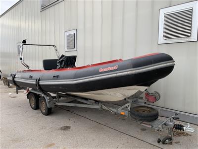 Schlauchboot mit GFK-Rumpf "Bombard Explorer 600" auf Anhänger "Lechner B002", - Cars and vehicles