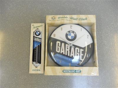 Wanduhr und Thermometer "BMW Garage", - Cars and vehicles