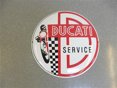 Werbeschild "Ducati", - Fahrzeuge und Technik