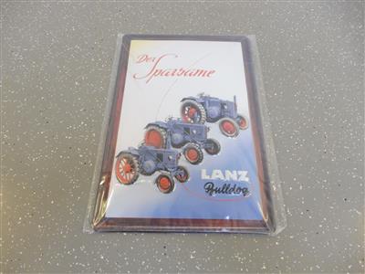 Werbeschild "Lanz Bulldog der Sparsame", - Cars and vehicles