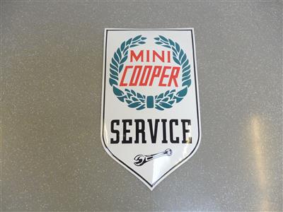 Werbeschild "Mini Cooper Service", - Fahrzeuge und Technik