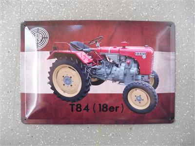 Werbeschild "Steyr Traktor T84 (18er)", - Motorová vozidla a technika