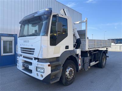 LKW "Iveco Stralis AT190S31 Automatik (Euro 3)" mit Ladekran und 3-Seitenkipper, - Fahrzeuge und Technik