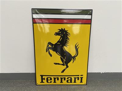 Werbeschild "Ferrari", - Fahrzeuge und Technik