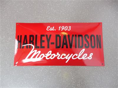 Werbeschild "Harley Davidson", - Fahrzeuge und Technik