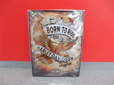 Werbeschild "Harley Davidson Born to Ride", - Cars and vehicles