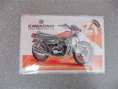 Werbeschild "Kawasaki Z1", - Macchine e apparecchi tecnici