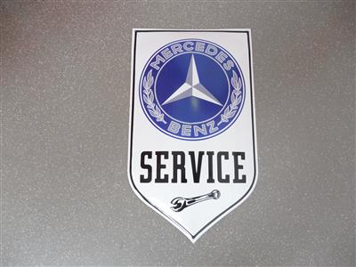 Werbeschild "Mercedes-Benz Service", - Cars and vehicles