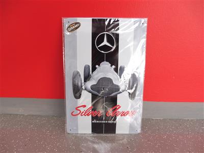 Werbeschild "Mercedes-Benz Silver Arrow", - Cars and vehicles