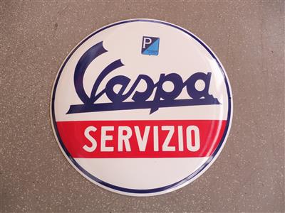 Werbeschild "Vespa Servizio", - Motorová vozidla a technika