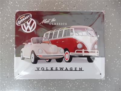 Werbeschild "VW Meet the Classics", - Motorová vozidla a technika