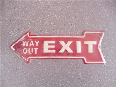 Blechschild "Exit", - Cars and vehicles