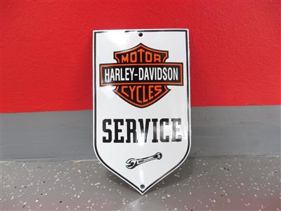 Werbeschild "Harley Davidson Service", - Fahrzeuge und Technik