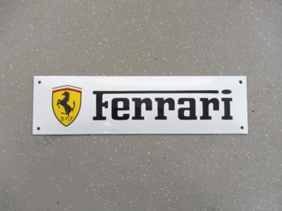 Werbeschild "Ferrari", - Fahrzeuge und Technik