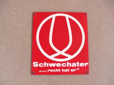 Werbeschild "Schwechater recht hat er", - Fahrzeuge und Technik