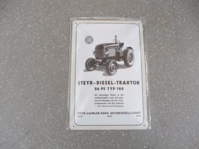 Werbeschild "Steyr Diesel Traktor", - Macchine e apparecchi tecnici