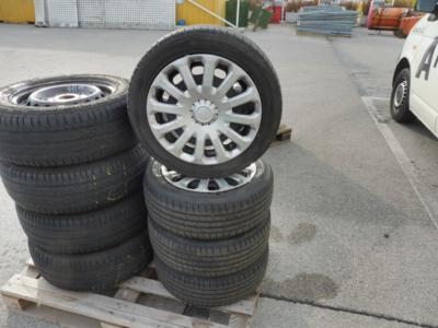 4 Sommerkompletträder "Hankook 195/50R15 82V" auf Stahlfelgen, - Macchine e apparecchi tecnici