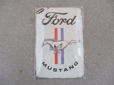 Werbeschild "Ford Mustang", - Fahrzeuge und Technik