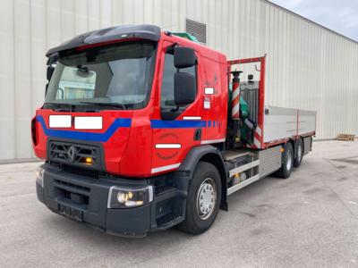 LKW "Renault D-Wide 430 Aut. (Euro 6)" mit Ladekran "Palfinger PK23002-SH", - Fahrzeuge und Technik