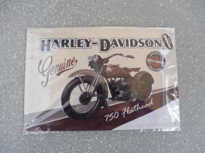 Werbeschild "Harley-Davidson 750 Flathead", - Cars and vehicles