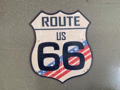 Metallschild "Route 66", - Motorová vozidla a technika