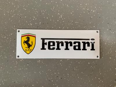 Werbeschild "Ferrari", - Fahrzeuge und Technik