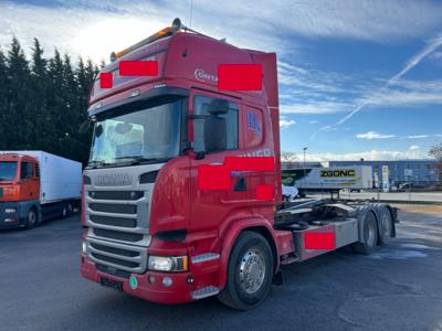 LKW "Scania R450 LB 6 x 2* 4 HNB Euro 6 Automatik" mit Abrollkipper "Palift T20", - Fahrzeuge und Technik