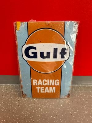 Werbeschild "Gulf Racing Team", - Cars and vehicles
