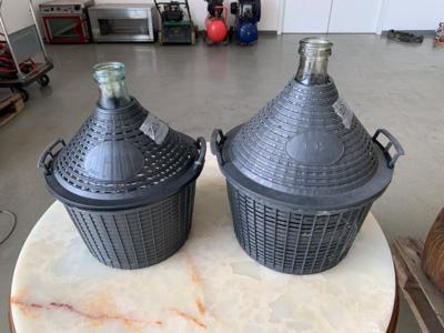 2 Ballonflaschen/ Aufsatzflaschen 1 x 10 Liter und 1 x 15 Liter "Ambrosio", - Macchine e apparecchi tecnici