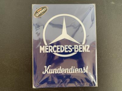 Metallschild "Mercedes Benz-Kundendienst", - Macchine e apparecchi tecnici