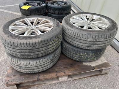 4 Sommerkompletträder "215/55R17 94V Continental Premium Contact 6", - Fahrzeuge und Technik