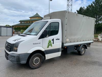 LKW "VW Crafter 35 Pritsche MR TDI (Euro5)" mit Ladebordwand "Zepro" und Planenaufbau, - Cars and vehicles