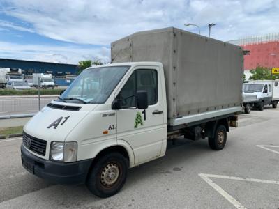 LKW "VW LT35 Pritsche MR TDI (Euro3)" mit Ladebordwand "Interhydraulik SLSS501" und Plane/Spriegel, - Fahrzeuge und Technik