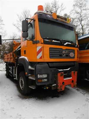 LKW "ÖAF TGA 18.310 4 x 4 BL", HD-Anlage, Autokran Hiab 085-D, - Fahrzeuge und Technik