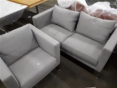 2 Sessel/Sofa, - EVN-Büromöbel