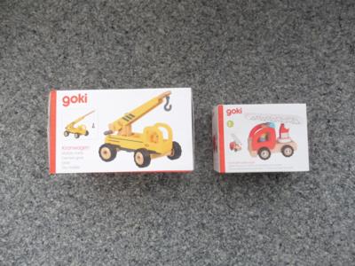 Holz-Spielzeugautos "Goki", - Toys & Books