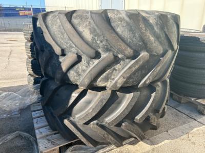 2 Agrar Kompletträder "Michelin 497/70R24XM47", - Baumaschinen und Technik