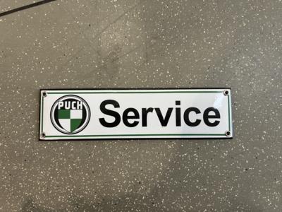 Werbeschild "Puch Service", - Motorová vozidla a technika