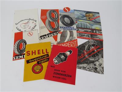 Konvolut Prospekte "Shell und Semperit" - Automobilia