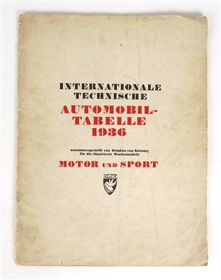 Automobil-Tabelle 1936 - Automobilia