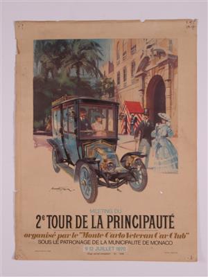 Veranstaltungsplakat "2. TOUR DE LA PRINCIPAUTE" - Autoveicoli d'epoca e automobilia