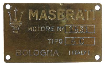 Maserati "Typenschild" - Klassische Fahrzeuge und Automobilia