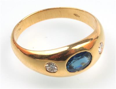 Saphir-Brillant Ring - Schmuck und Uhren