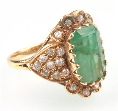 Smaragd-Diamant Ring - Jewellery