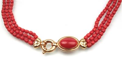 Korallen Collier - Osterauktion (Teil 2) - Juwelen,<br />Schmuck, Armband und<br />Taschenuhren
