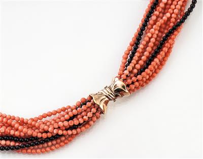 Korallenonyxcollier - Jewellery