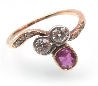 Rubin-Diamant Ring - Gioielli