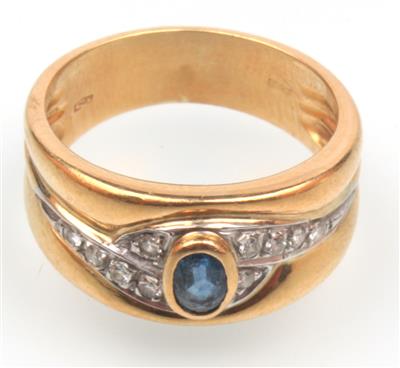 Saphir-Brillant Ring - Schmuck und Uhren